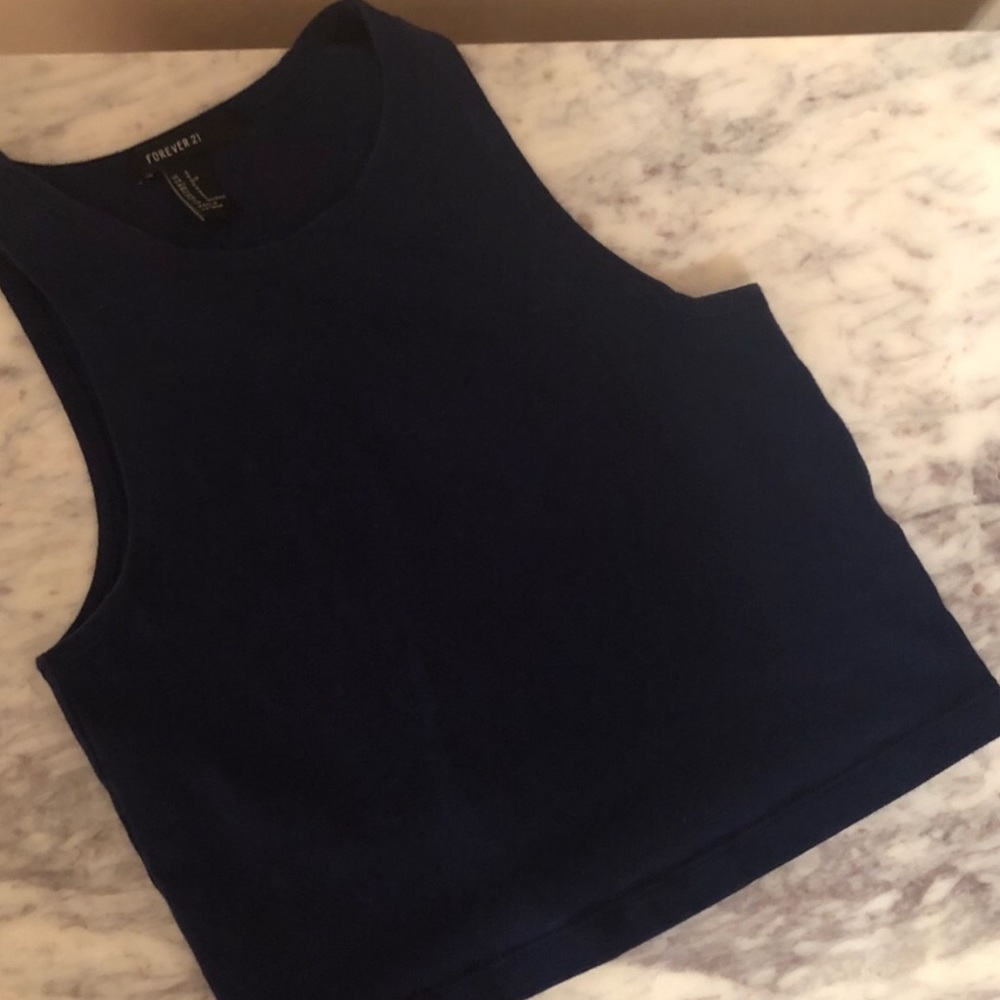 Navy blue crop top